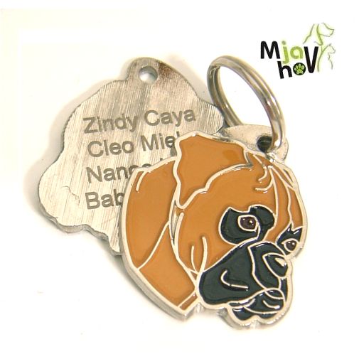 hundemarke mit gravur-boxer-gelb.jpg Hundemarken MjavHov - Hundemarke, Hundemarken online, Hundemarken mit gravur, gravierte Hundemarken, Hundeanhänger, Anhänger mit gravur, Hundezubehöer, Rassen Hundemarke, Tieranhänger